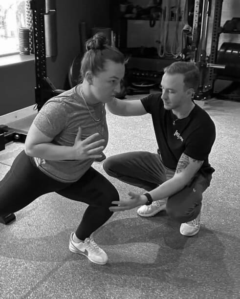 Woman getting running form analyzed